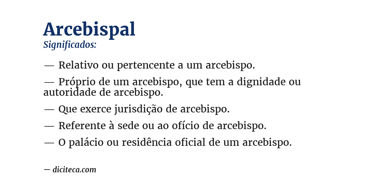 Significado de arcebispal