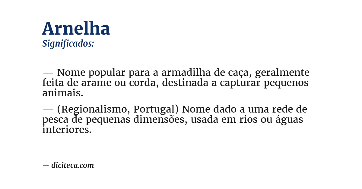 Significado de arnelha