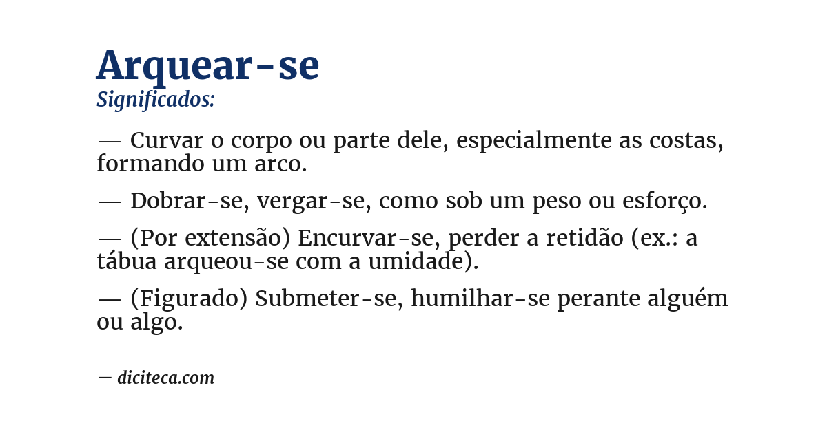 Significado de arquear-se