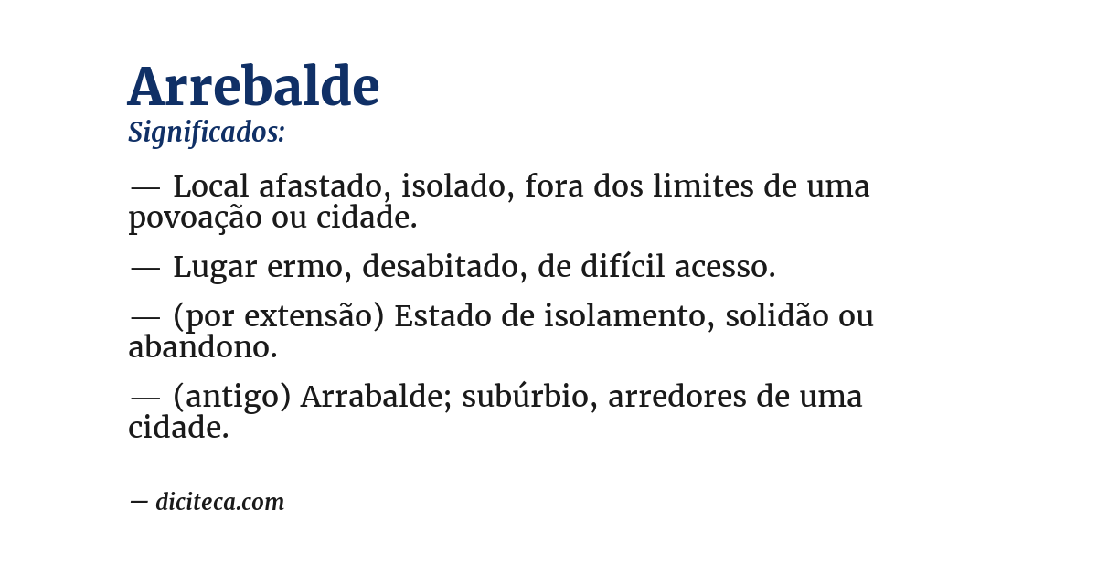 Significado de arrebalde