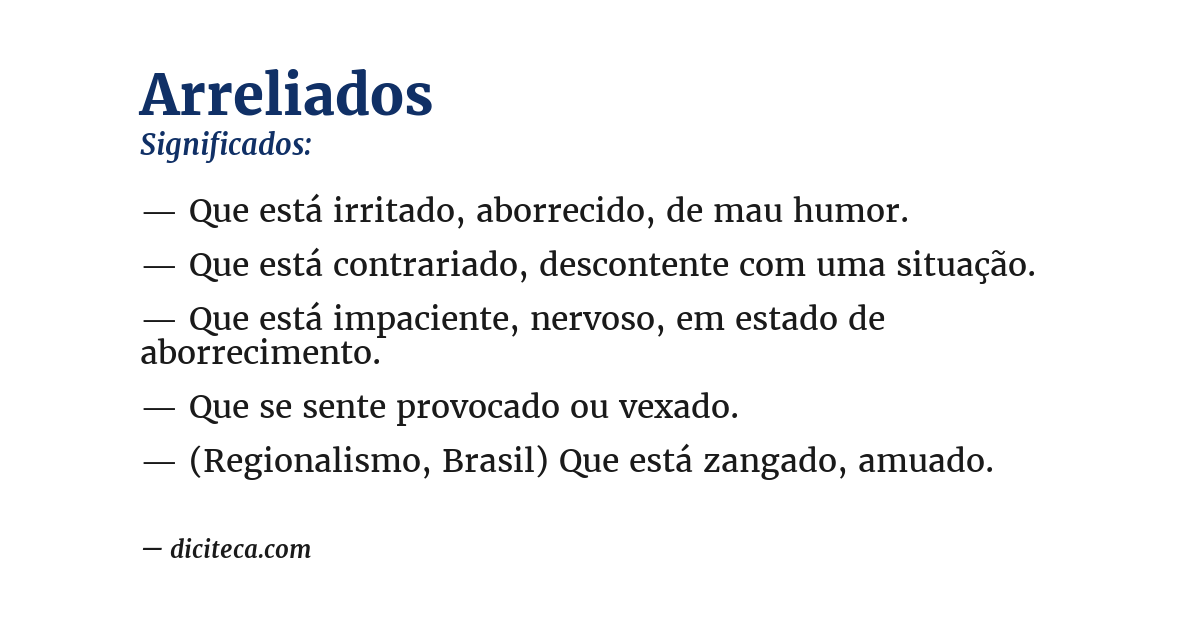 Significado de arreliados