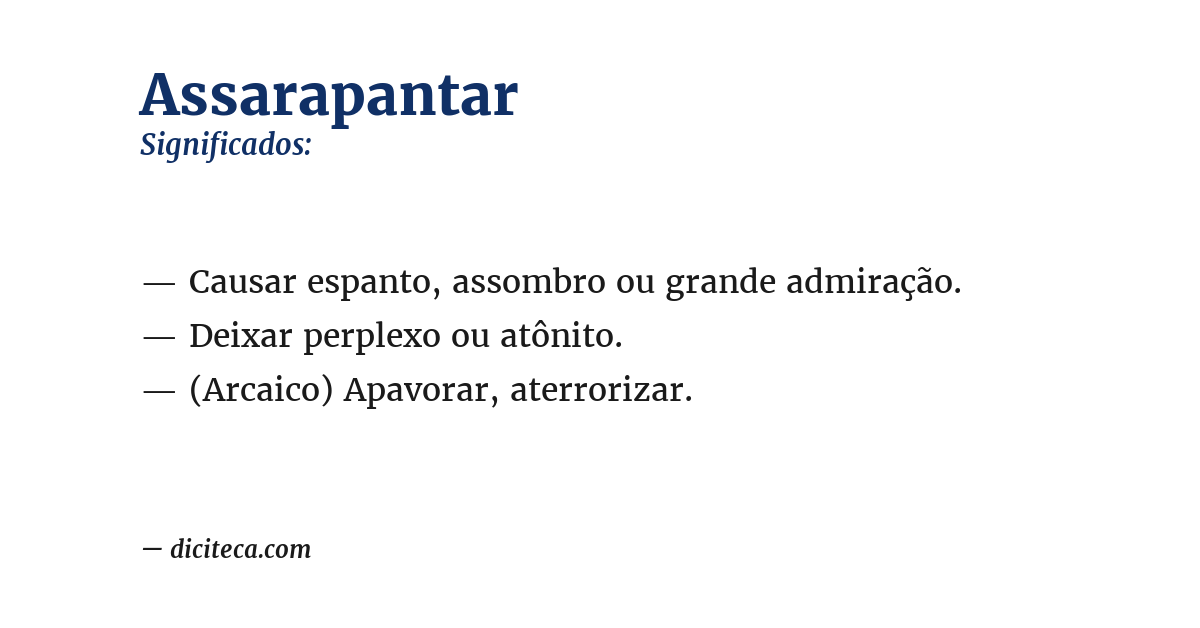 Significado de assarapantar