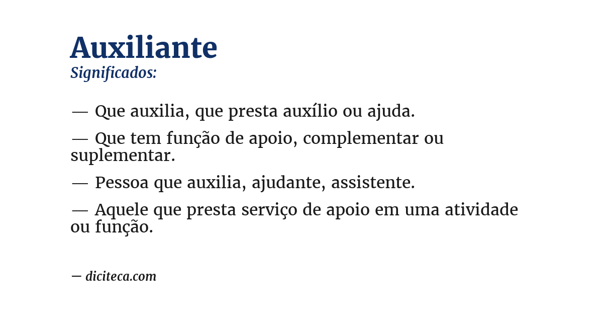 Significado de auxiliante