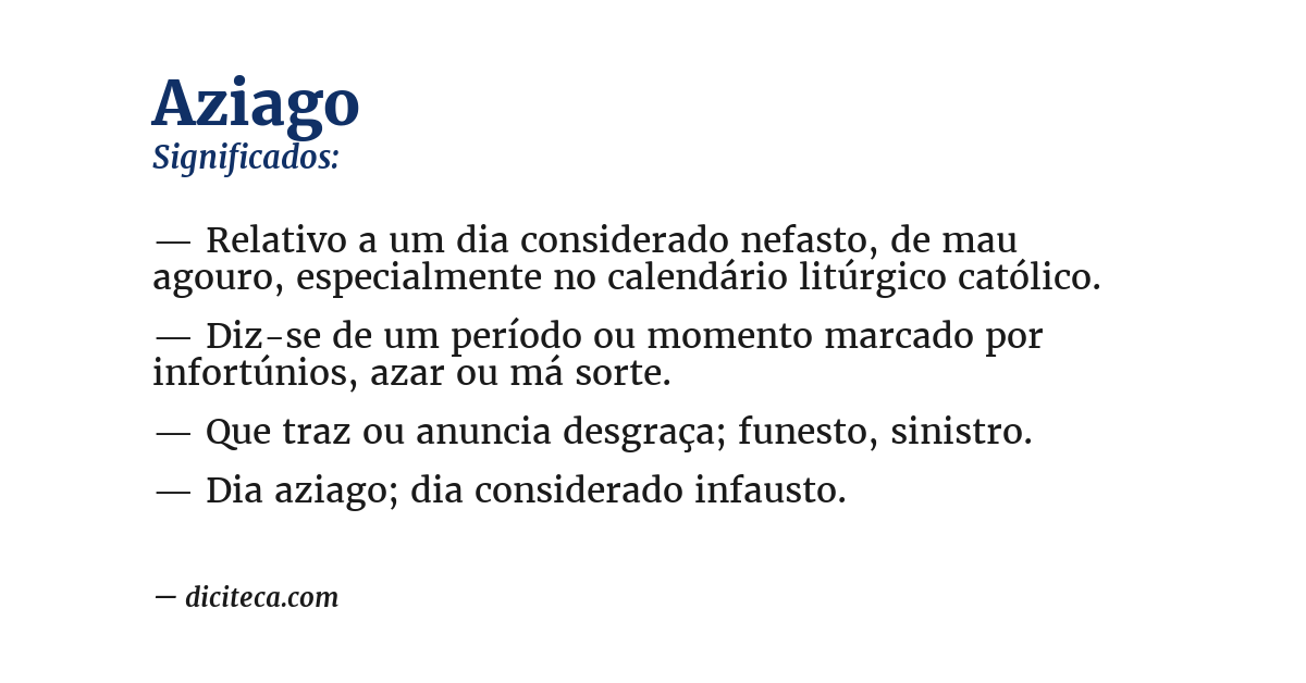Significado de aziago