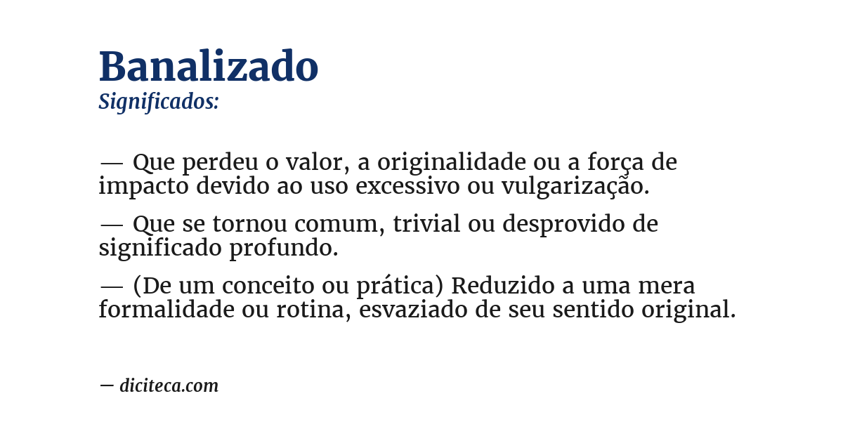 Significado de banalizado