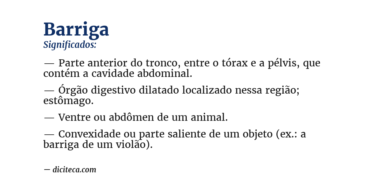 Significado de barriga
