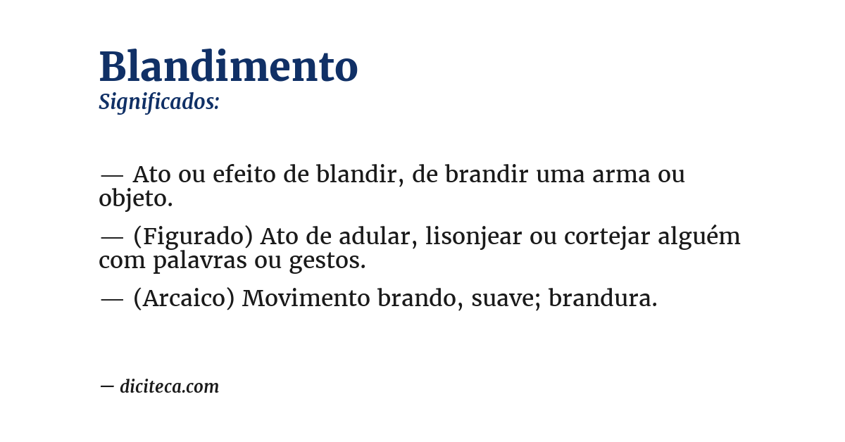Significado de blandimento