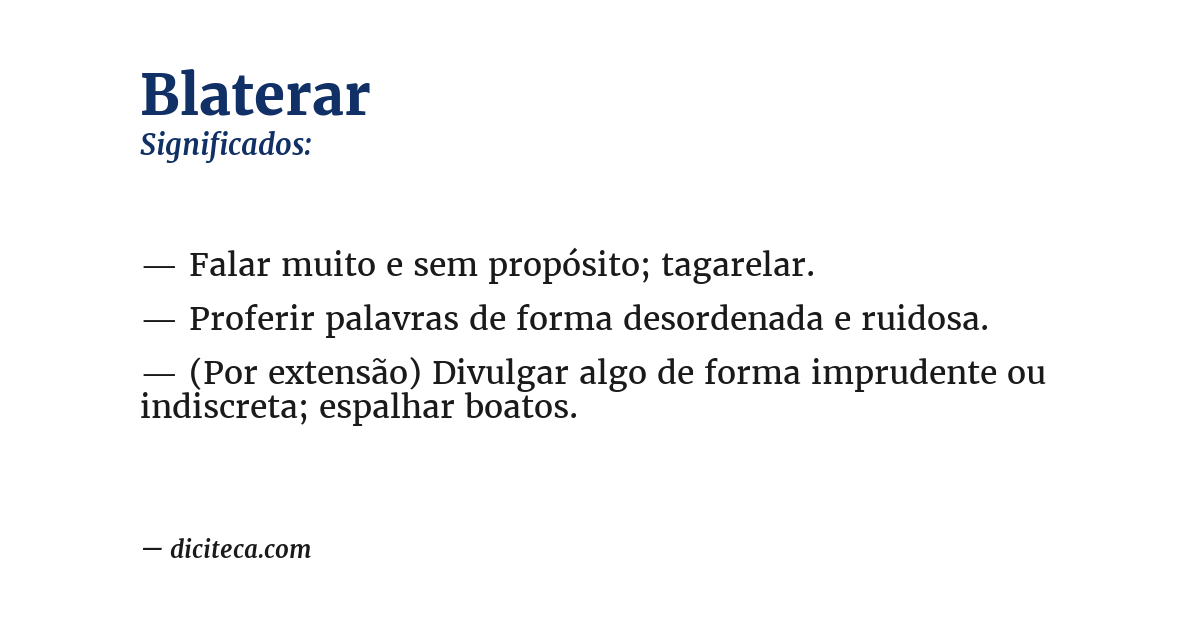 Significado de blaterar