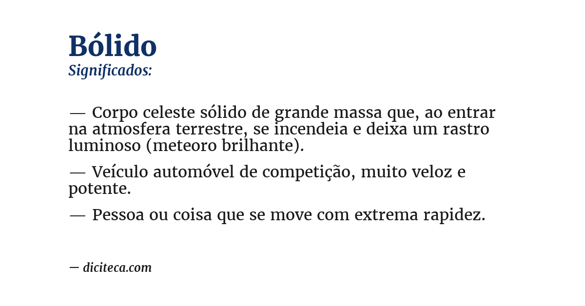 Significado de bólido