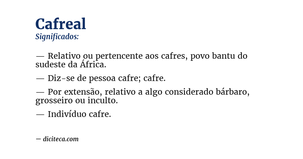 Significado de cafreal