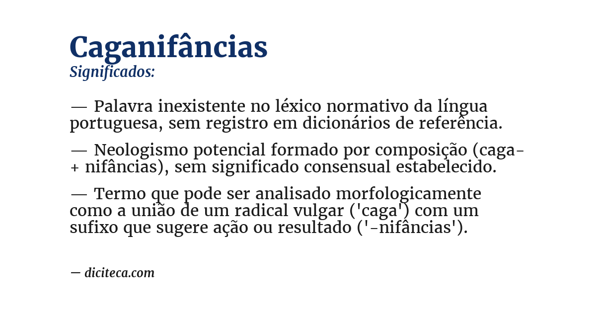 Significado de caganifâncias