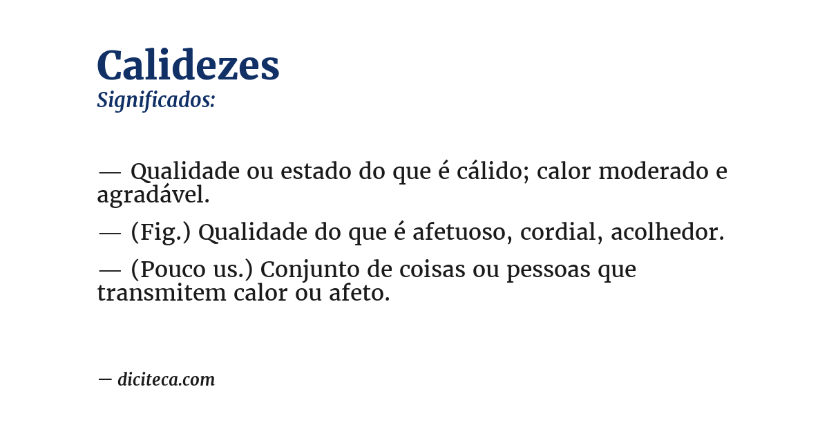 Significado de calidezes