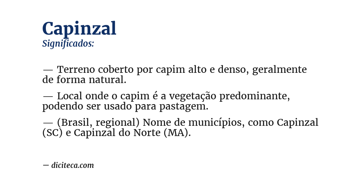 Significado de capinzal
