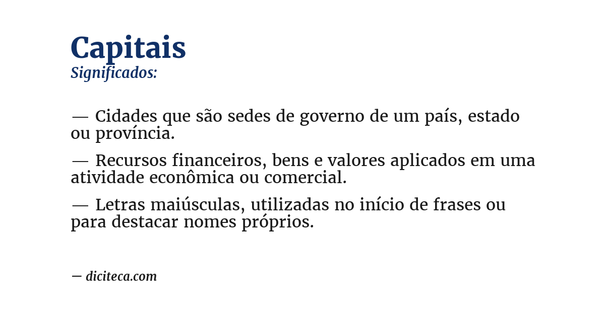 Significado de capitais