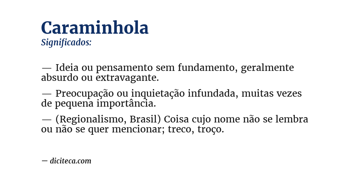 Significado de caraminhola