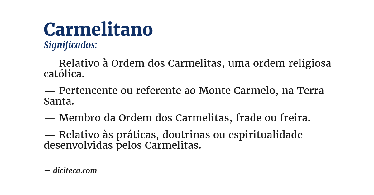 Significado de carmelitano