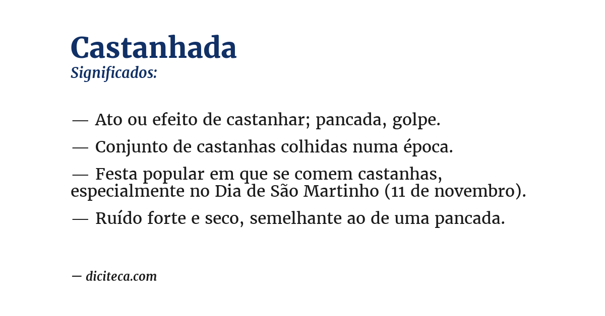 Significado de castanhada