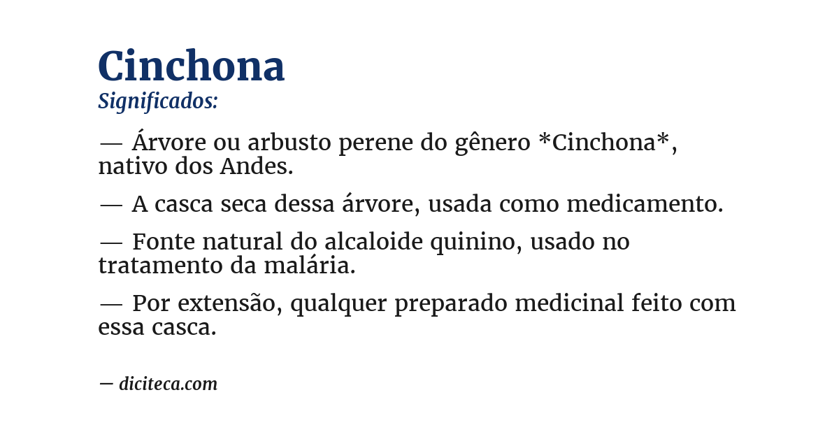 Significado de cinchona