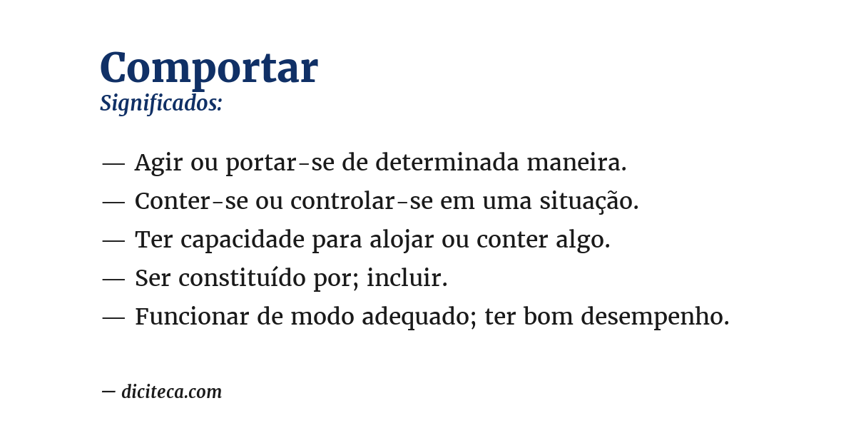 Significado de comportar