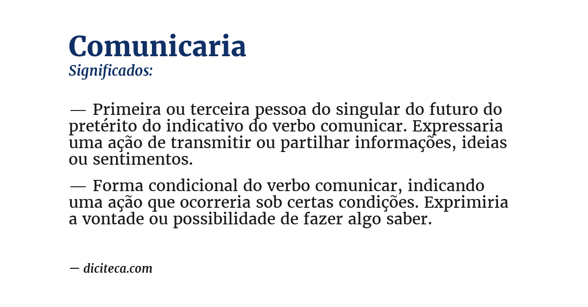 Significado de comunicaria