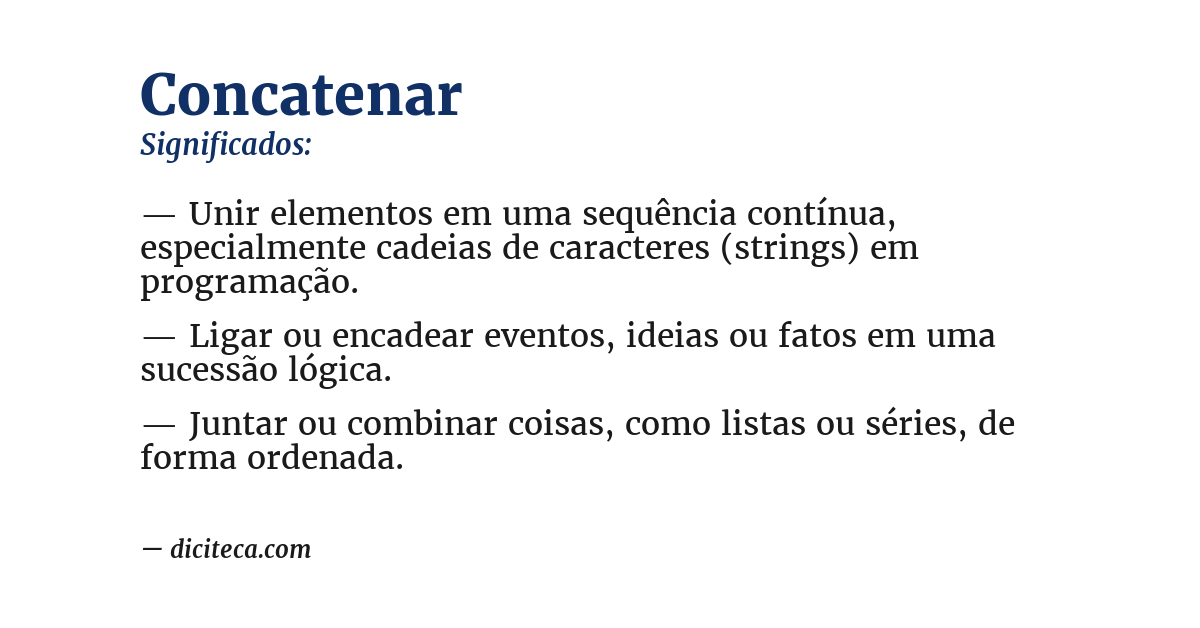 Significado de concatenar