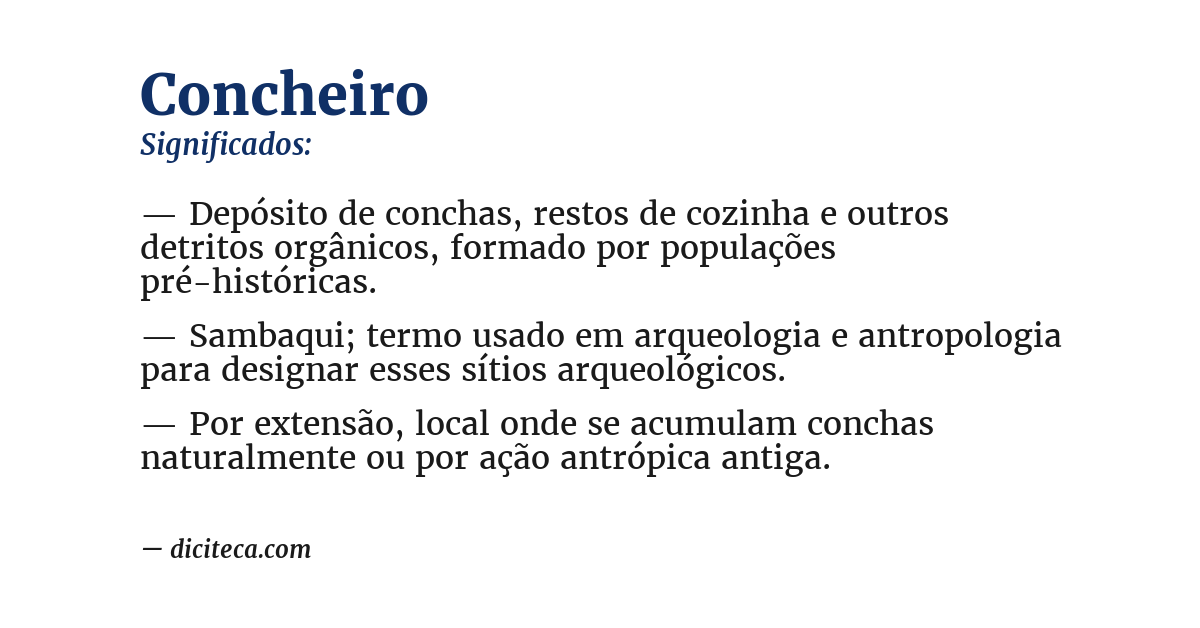 Significado de concheiro