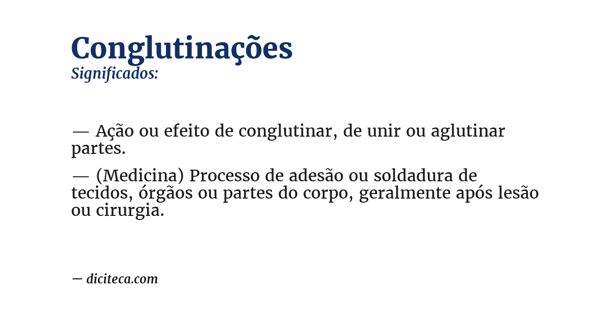 Significado de conglutinações