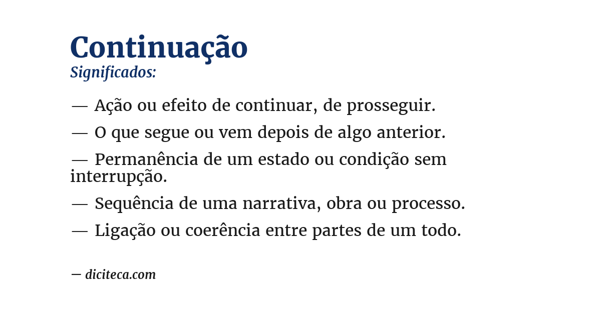 Significado de continuação