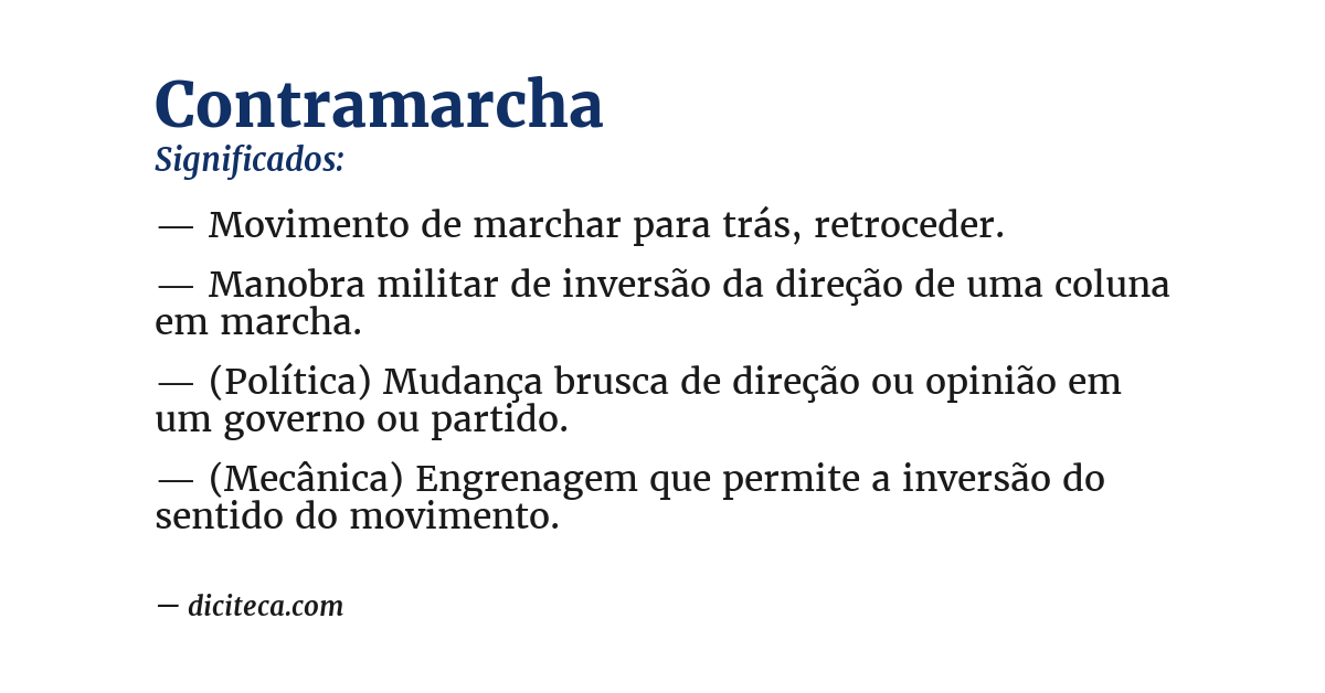 Significado de contramarcha