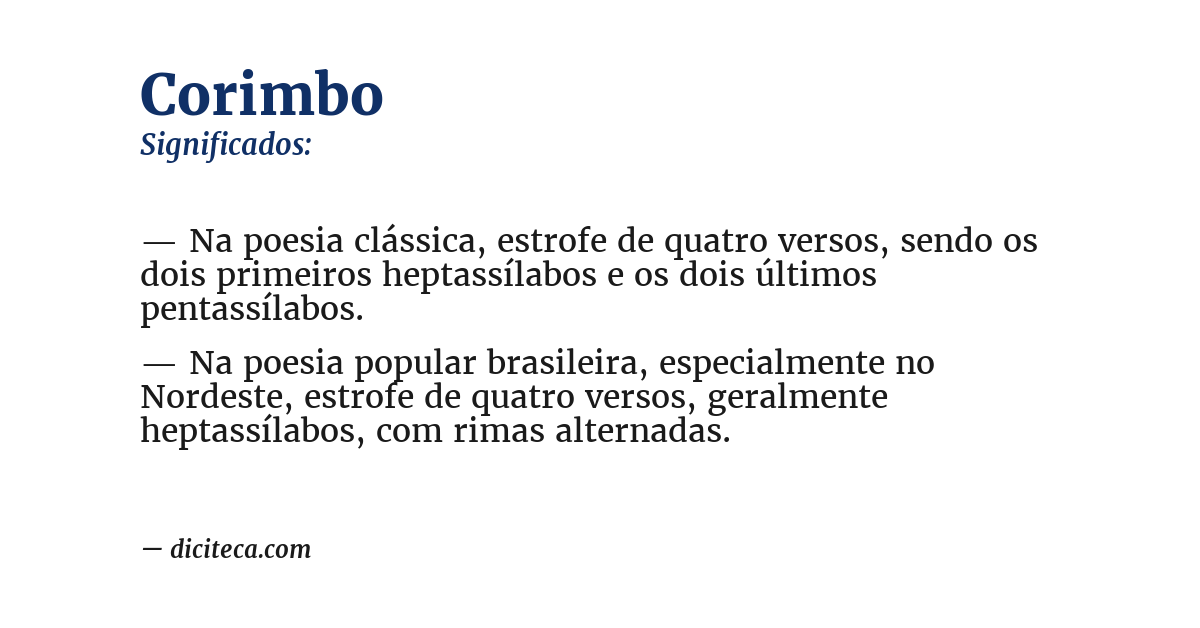 Significado de corimbo