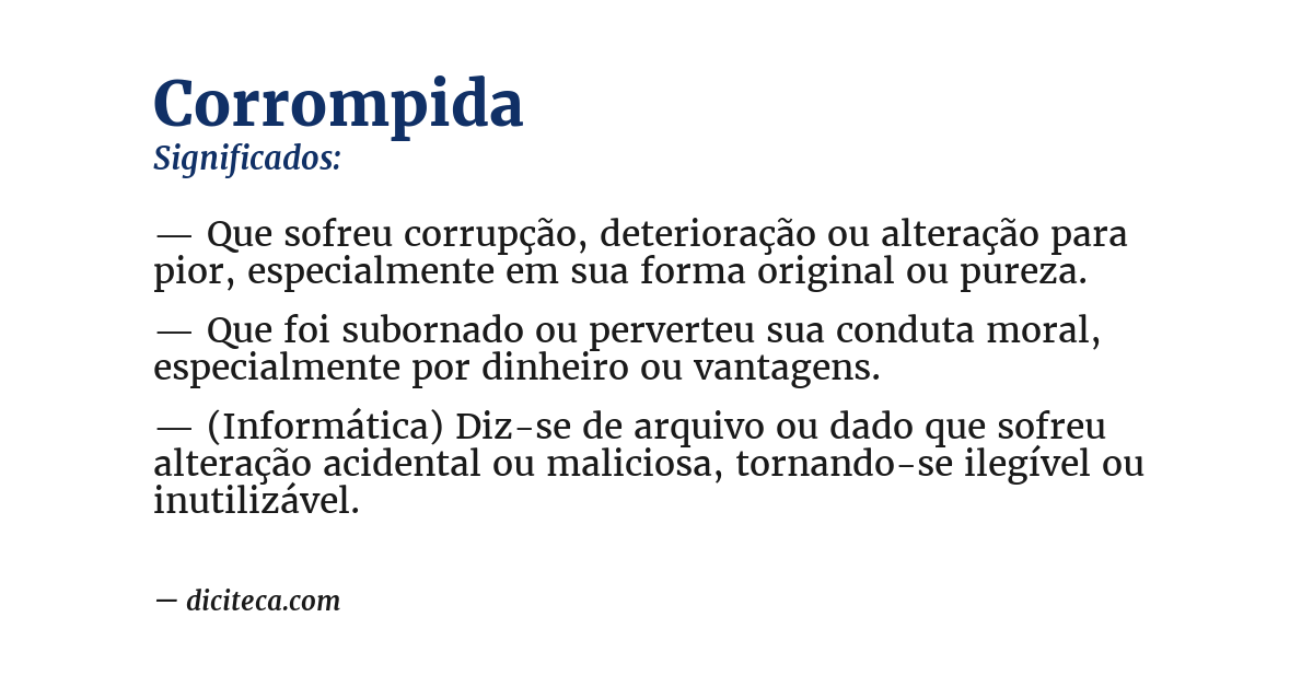 Significado de corrompida