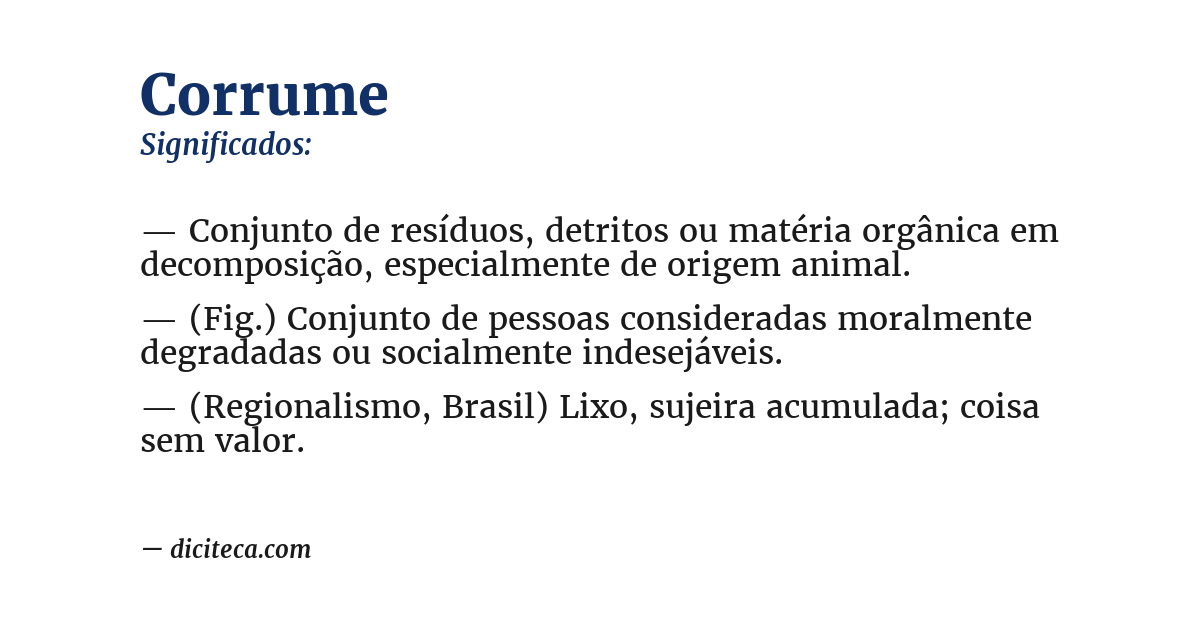 Significado de corrume