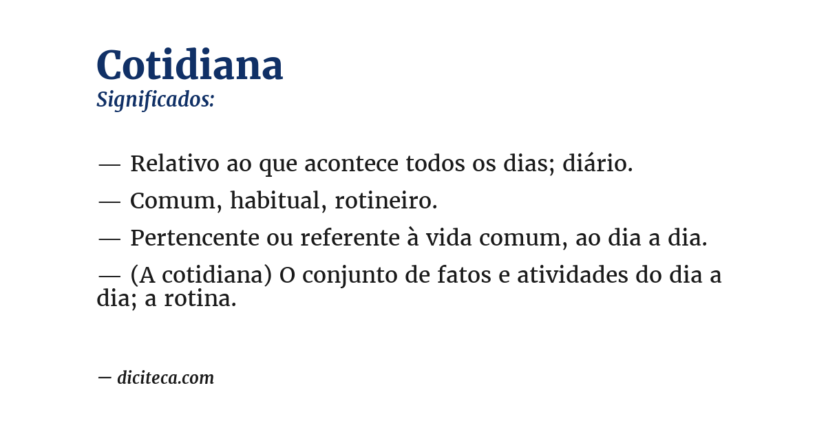 Significado de cotidiana