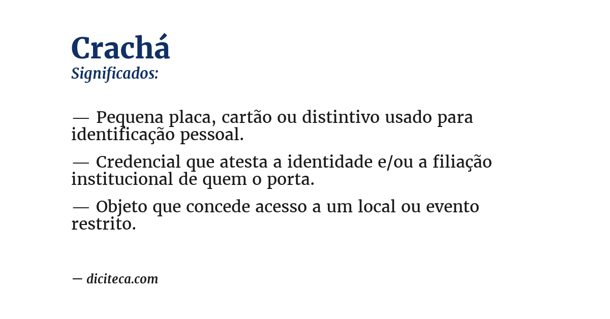 Significado de crachá