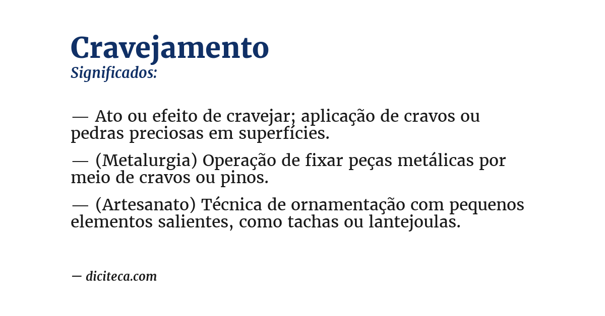 Significado de cravejamento