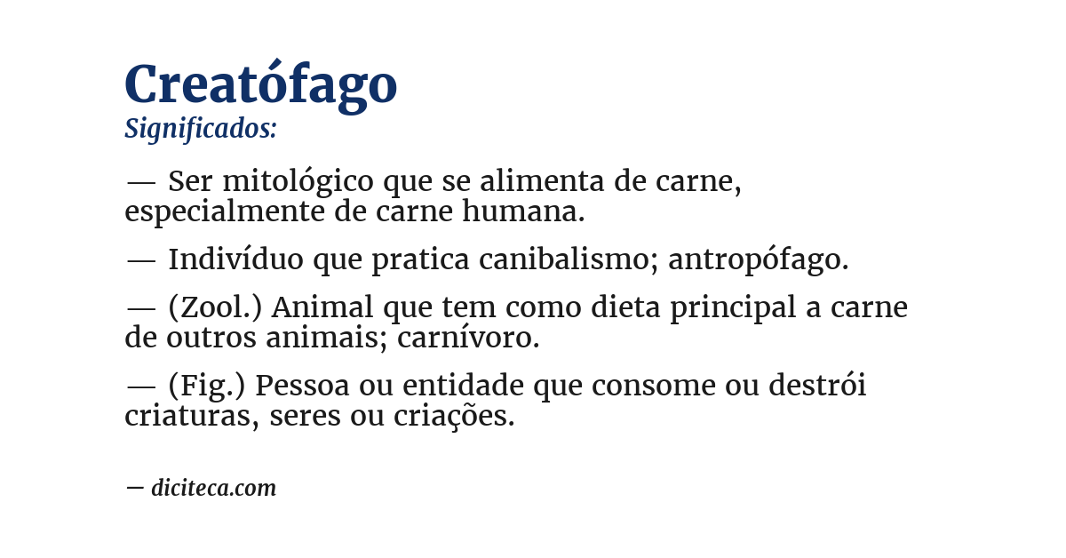 Significado de creatófago