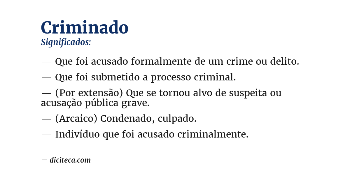 Significado de criminado