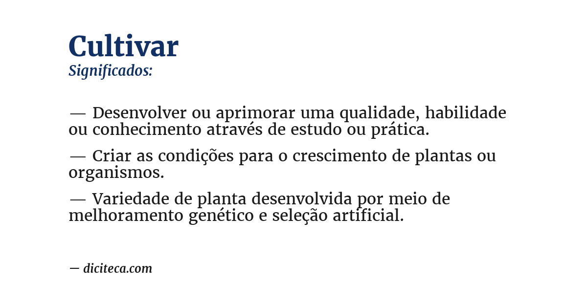 Significado de cultivar