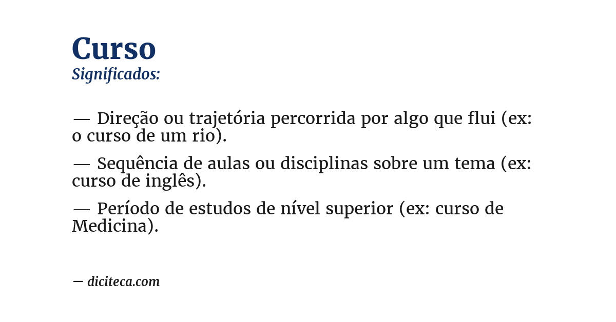 Significado de curso
