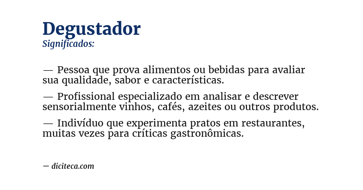 Significado de degustador