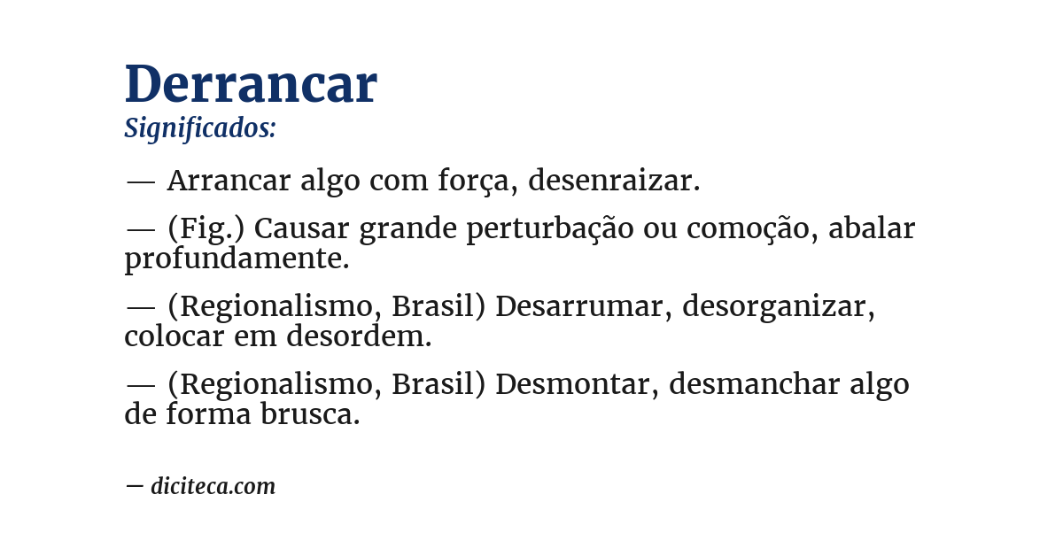 Significado de derrancar