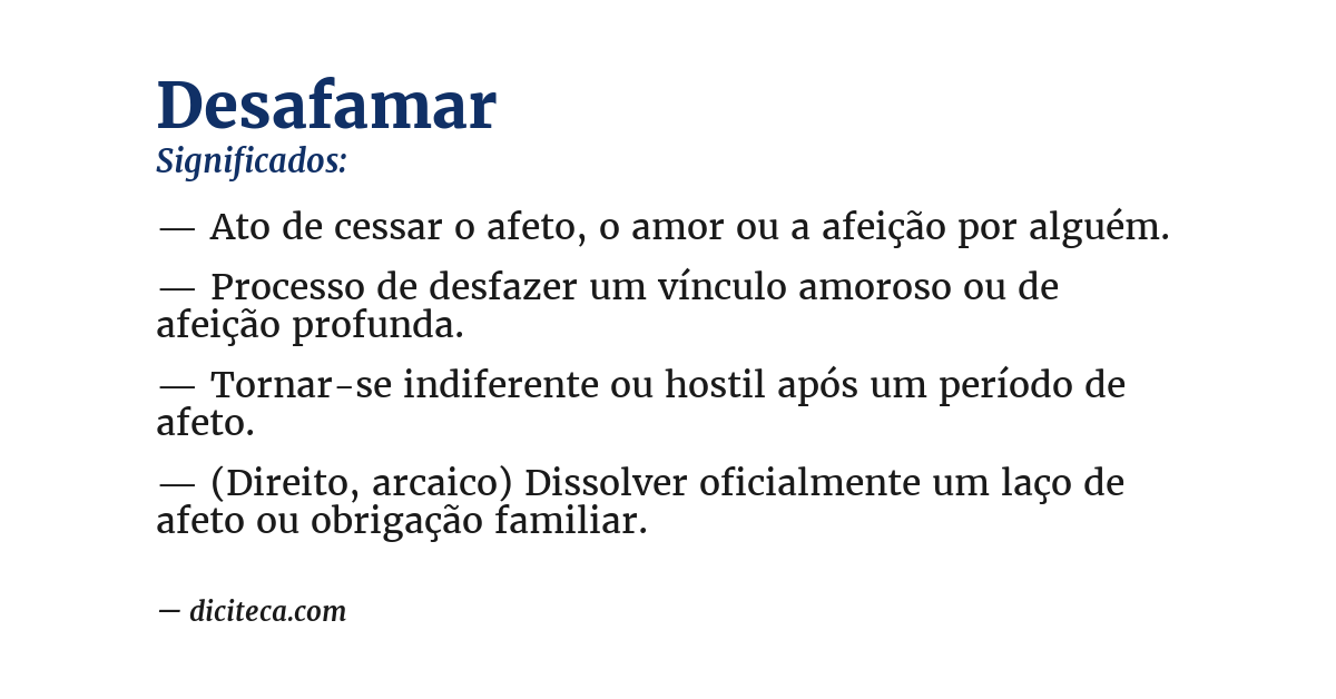 Significado de desafamar