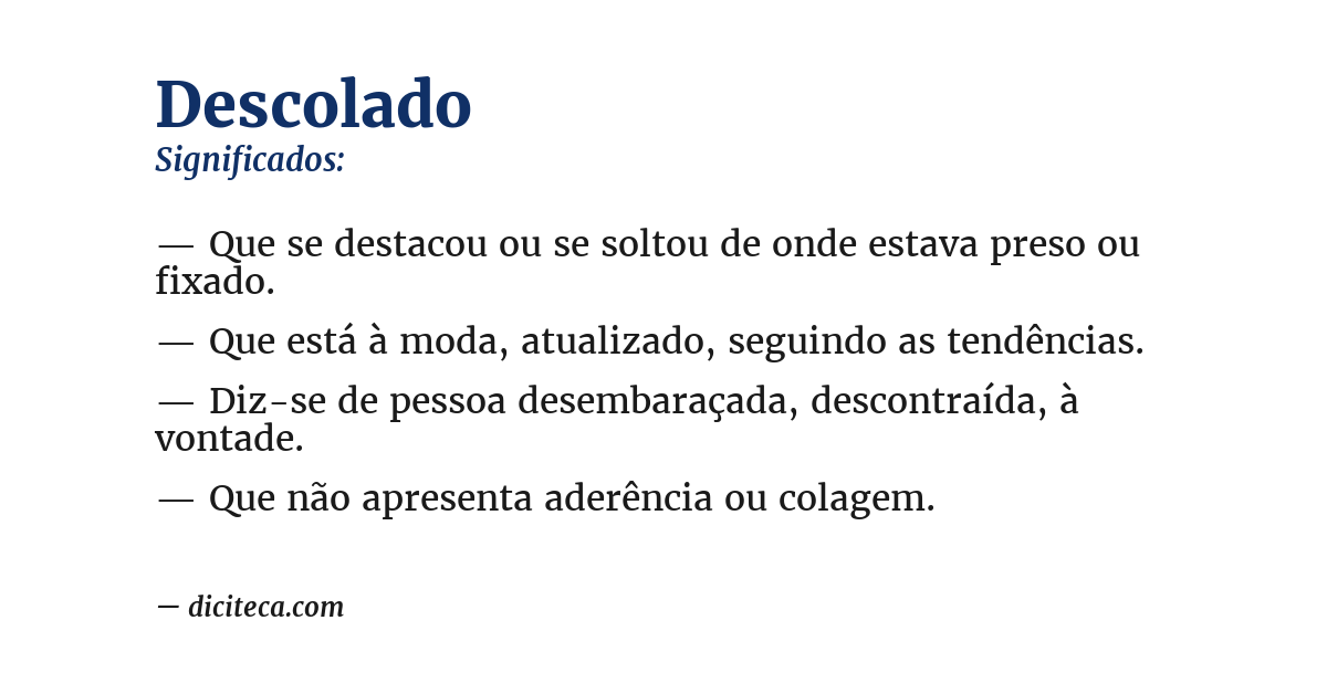 Significado de descolado