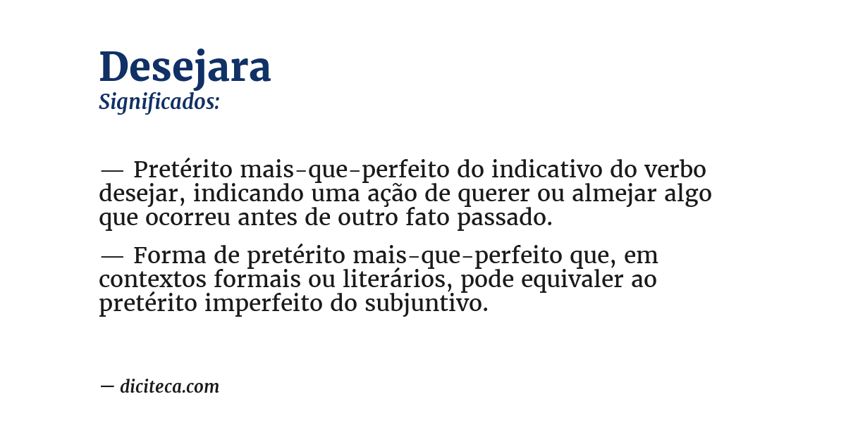 Significado de desejara