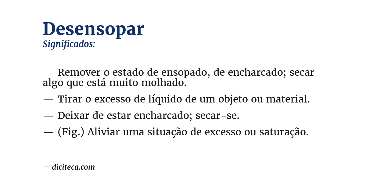 Significado de desensopar