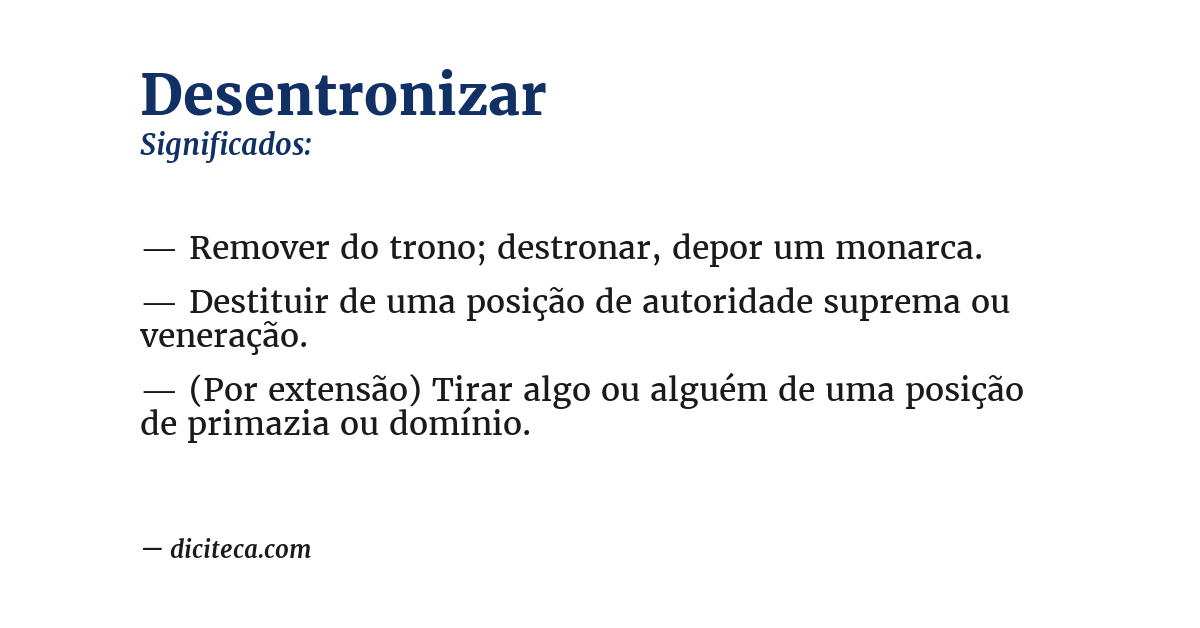 Significado de desentronizar