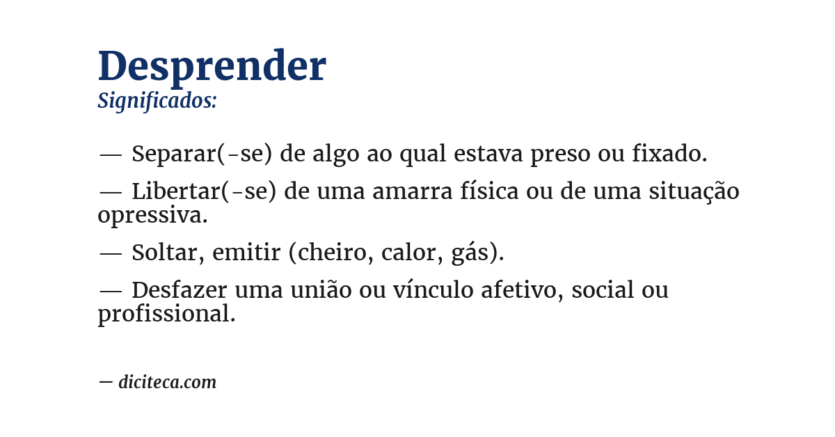 Significado de desprender