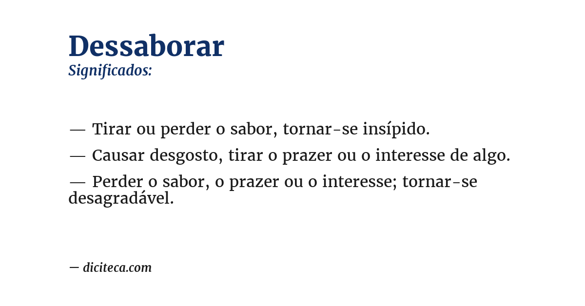Significado de dessaborar