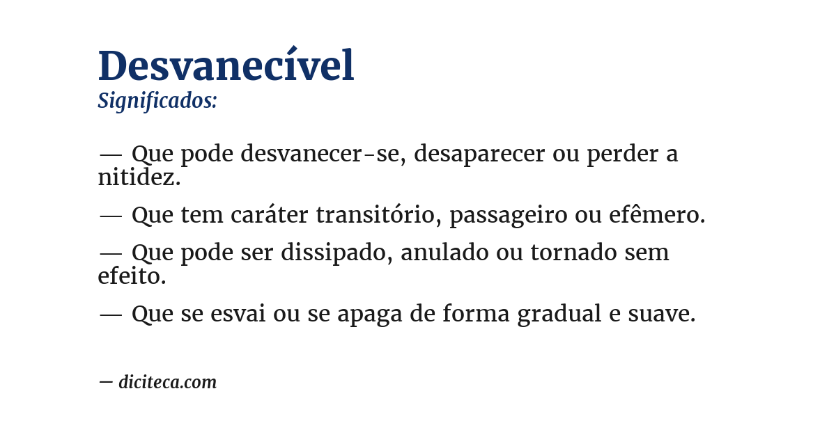 Significado de desvanecível
