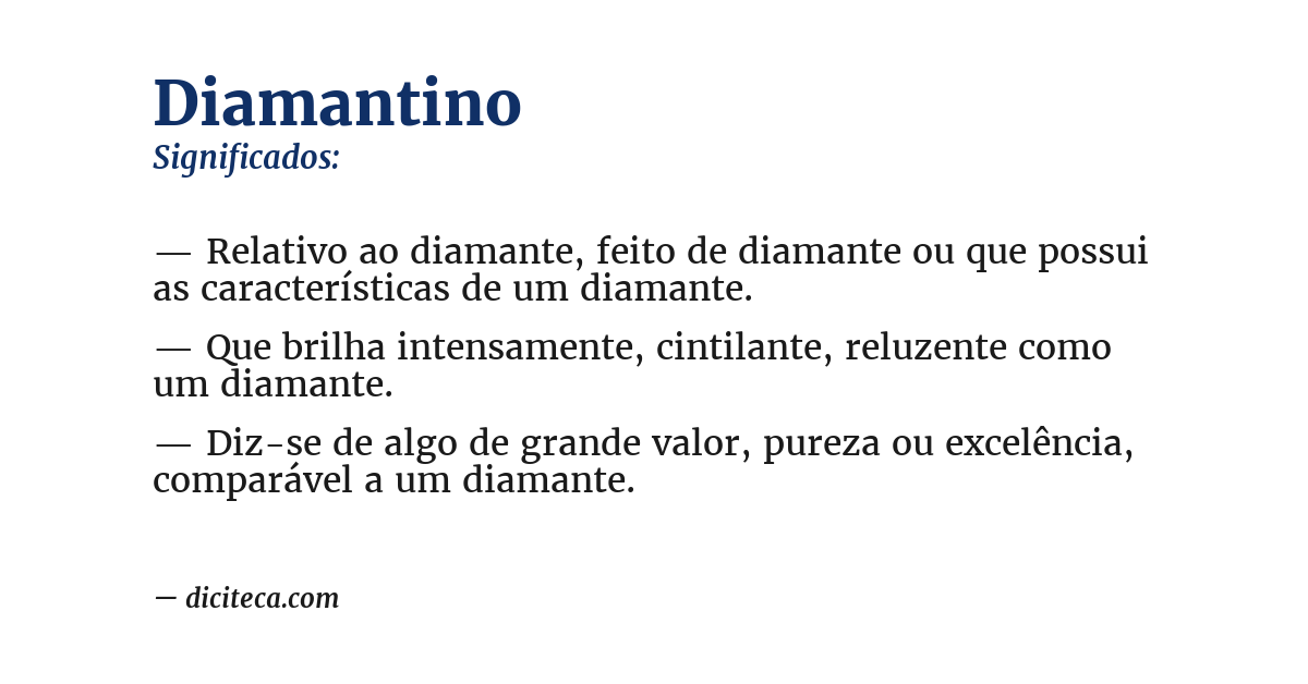Significado de diamantino